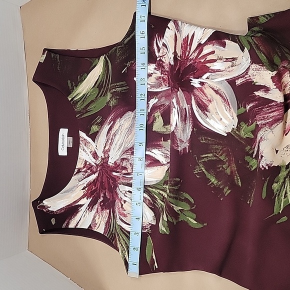 Calvin Klein, Size 8P, Purple Round Neck Floral Sheath Dress, EUC! - Picture 6 of 9